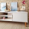vidaXL TV Cabinet MOLDE White 158x40x49 cm Solid Wood Pine