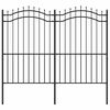vidaXL Garden Fence Woerden with Spear Top Black 240x175 cm Steel