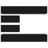 vidaXL TV Cabinet Set Wall-mounted 6 pcs Black Oak Engineered Wood
