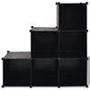 vidaXL Storage Cube Organiser with 6 Compartments Black