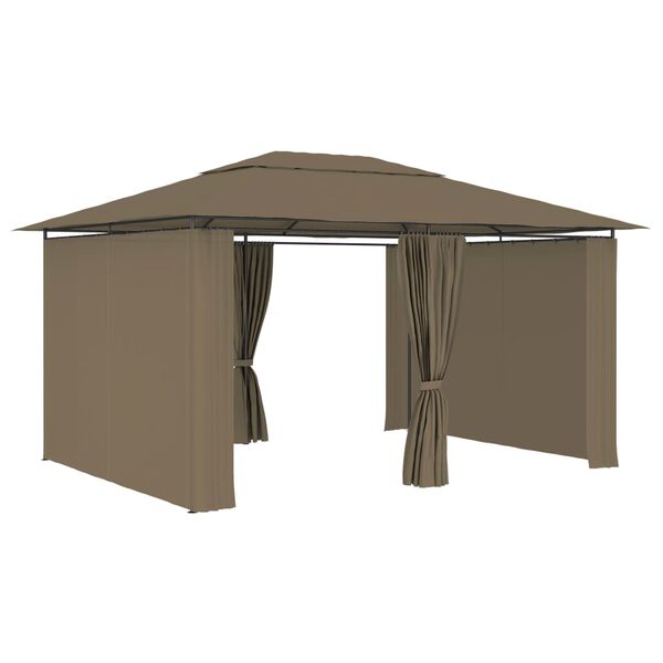 vidaXL Garden Marquee with Curtains 4x3 m Taupe 180 g/m&sup2;