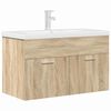 vidaXL Bathroom Sink Cabinet with Built-in Basin and Faucet Sonoma Oak