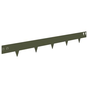 vidaXL Lawn Edging 20 pcs 100 x 12 cm Steel Olive Green