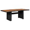 vidaXL Dining Table | Black | PE rattan, solid acacia wood, powder-coated steel