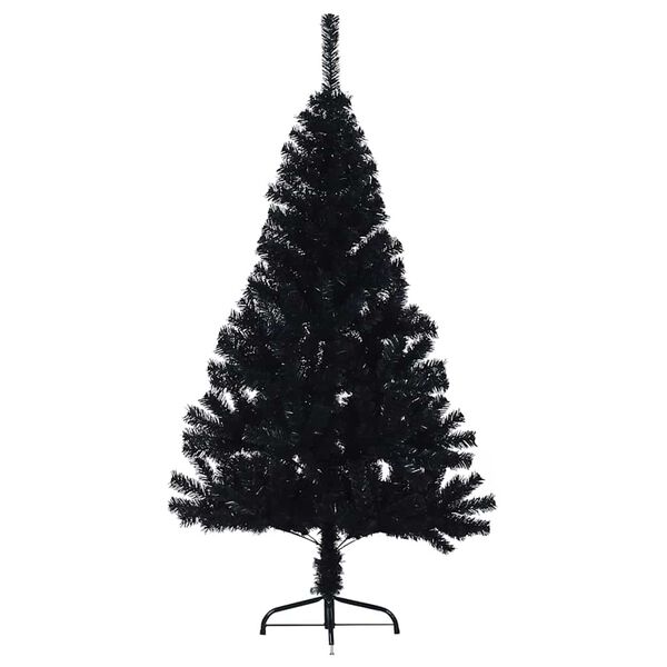 vidaXL Artificial Pre-lit Christmas Tree Black 150 cm PVC