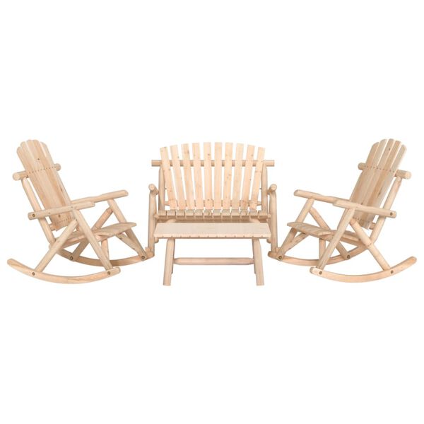 vidaXL 4 Piece Garden Lounge Set Solid Wood Spruce