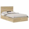 vidaXL Storage Bed with Drawer Sonoma Oak 120 x 200 cm Engineered Wood