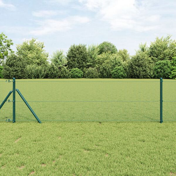 vidaXL Welded Wire Fence Green 0.4 x 50 m Steel