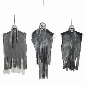 vidaXL Halloween Hanging Ghost 3 pcs Black 66 x 110 cm Polyester