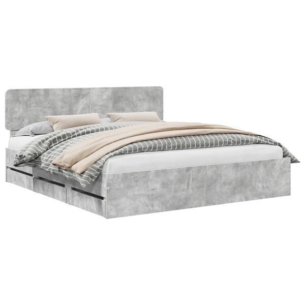 vidaXL Bed Frame Concrete Grey 180 x 200 cm Engineered Wood