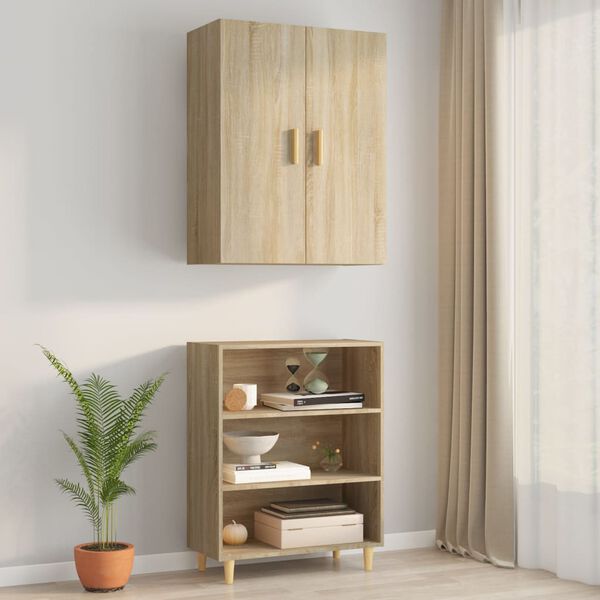 vidaXL Hanging Wall Cabinet Sonoma Oak 69.5x34x90 cm