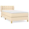 vidaXL Box Spring Bed with Mattress Cream 90x200 cm Fabric