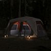 vidaXL Family Tent with LED 10-Person Light Grey and Orange Quick Release