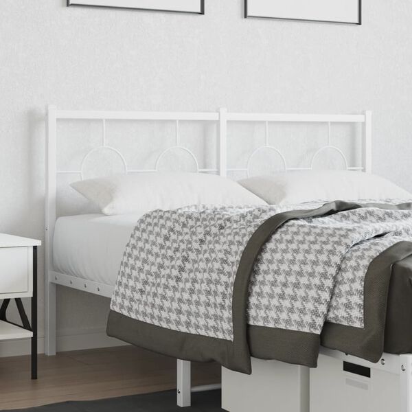 vidaXL Metal Replace Headboard White 140 cm
