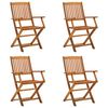 vidaXL Folding Outdoor Chairs 4 pcs Solid Acacia Wood
