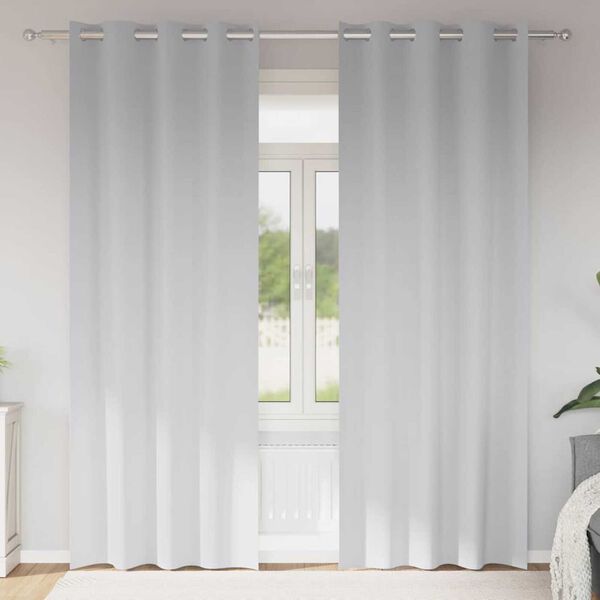 vidaXL Blackout Curtains with Rings 2 pcs Pale Grey 225 x 140 cm