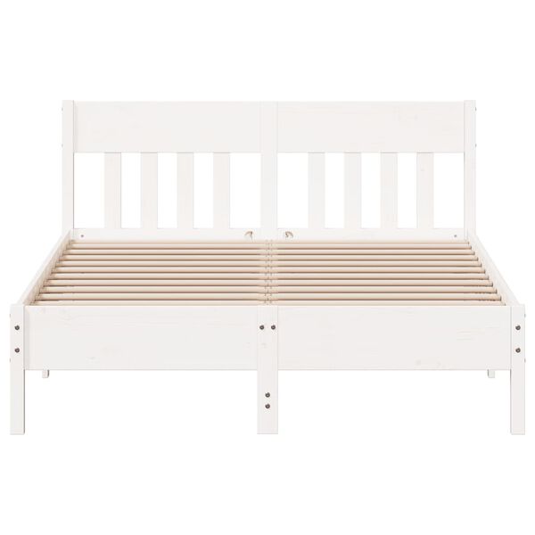vidaXL Bed Frame without Mattress White 140x190 cm Solid Wood Pine