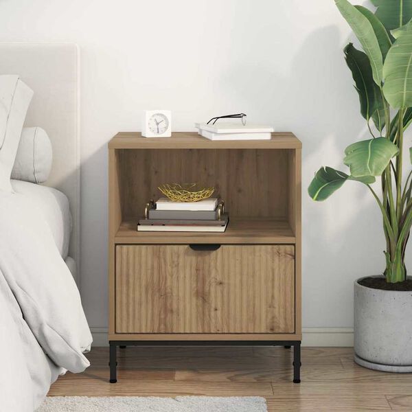 vidaXL Bedside Cabinet Artisan oak 49 x 36 x 61 cm Engineered wood