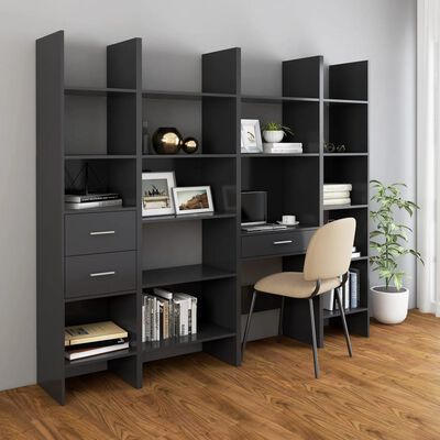 vidaXL Book Cabinet Grey 40x35x180 cm Chipboard
