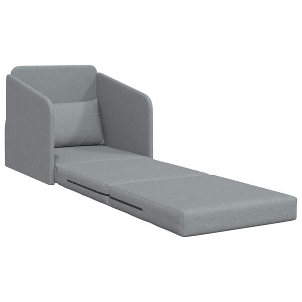 vidaXL Folding Sofa Bed Light Grey 65 x 80 x 83 cm Fabric