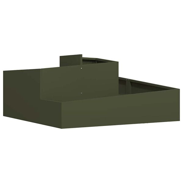 vidaXL Garden Planter Olive Green 100 x 100 x 50 cm Cold-rolled Steel