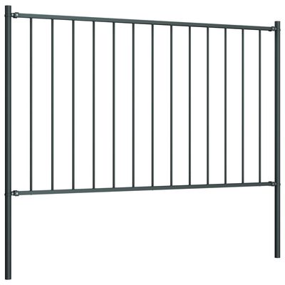 vidaXL Fence Panel with Posts Powder-coated Steel 1.7x1 m Anthracite