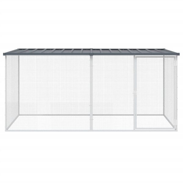 vidaXL Chicken Cage with Roof Anthracite 203x98x90 cm Galvanised Steel