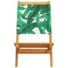 vidaXL Folding Garden Chairs 6 pcs Green Fabric and Solid Wood