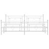 vidaXL Metal Bed Frame without Mattress with Footboard White 193x203cm