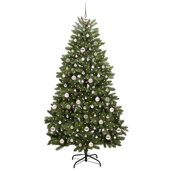 vidaXL Artificial Christmas Tree Green 210 cm PVC and Metal