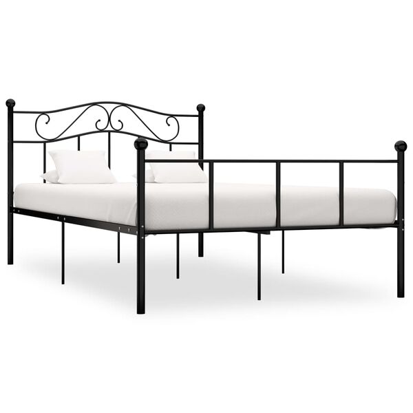 vidaXL Bed Frame without Mattress Black Metal 140x200 cm