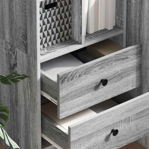 vidaXL Highboard with Drawer Grey Sonoma 45.5 x 34 x 127 cm