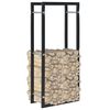 vidaXL Firewood Rack Black 44x20x100 cm Steel