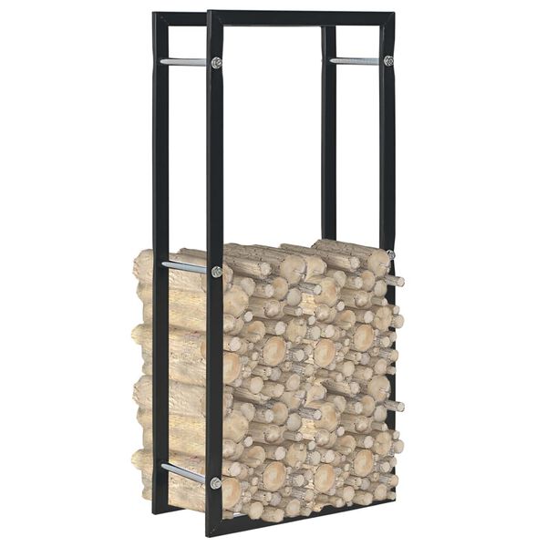 vidaXL Firewood Rack Black 44x20x100 cm Steel
