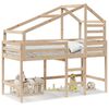 vidaXL Loft Bed with Ladder and Roof without Mattress 90x200 cm