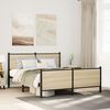 vidaXL Metal Bed Frame without Mattress Sonoma Oak 140x190 cm