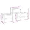vidaXL Planter White 178.5x44x75 cm Solid Wood Pine