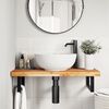vidaXL Basin Shelf Wall Mounted Steel and Solid Wood Acacia