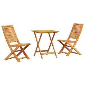 vidaXL Folding Bistro Set 3 pcs Brown Solid Acacia Wood