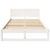 vidaXL Bed Frame with Headboard White 135 x 190 cm Solid Pine Wood