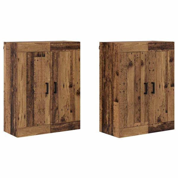 vidaXL Wall-mounted Cabinet 2 pcs Old Wood 69.5 x 34 x 90 cm