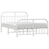 vidaXL Metal Bed Frame without Mattress with Footboard White 180x200cm