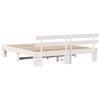 vidaXL Bed Frame with Headboard White 200 x 200 cm Solid Pine Wood