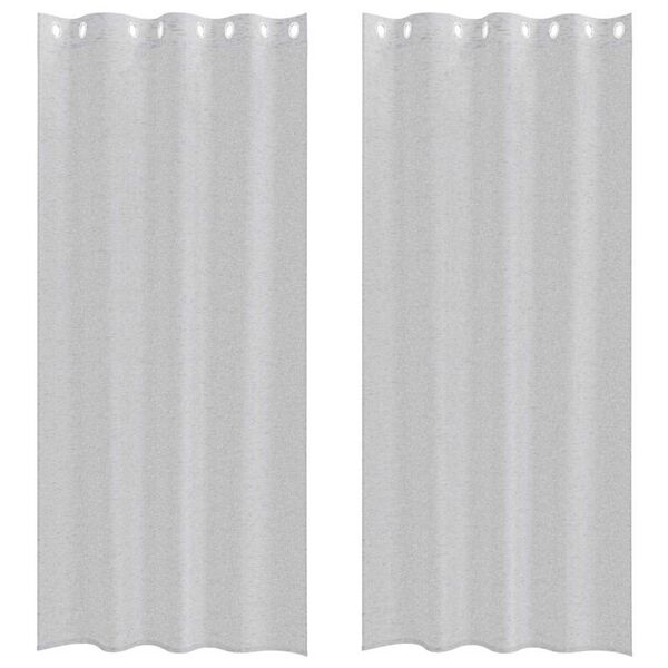 vidaXL Voile Curtain 2 pcs Light Grey 245 x 140 cm Polyester