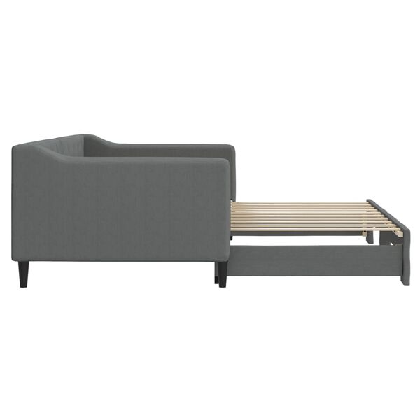 vidaXL Daybed with Trundle without Mattress Dark Grey 90x190 cm Single