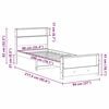 vidaXL Bed Frame with Headboard White 90 x 200 cm Engineered Wood