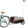 vidaXL Bike Trailer Black and Orange 45 kg Iron