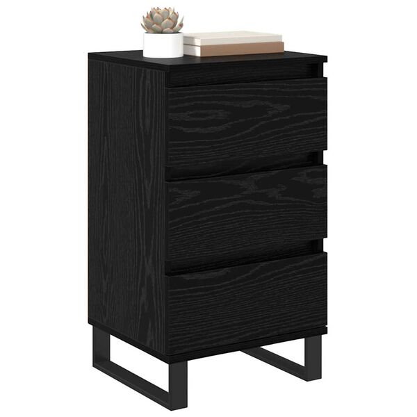 vidaXL Sideboard with Drawer Black oak Engineered wood