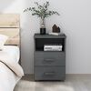 vidaXL Bedside Cabinet HAMAR Dark Grey 40x35x62 cm Solid Wood Pine