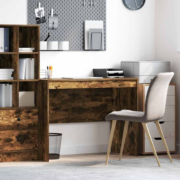 vidaXL Desk Smoked Oak 100 x 50 x 76 cm